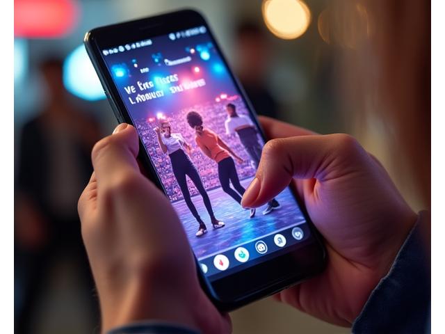 Mobile phone displaying a viral social media trend