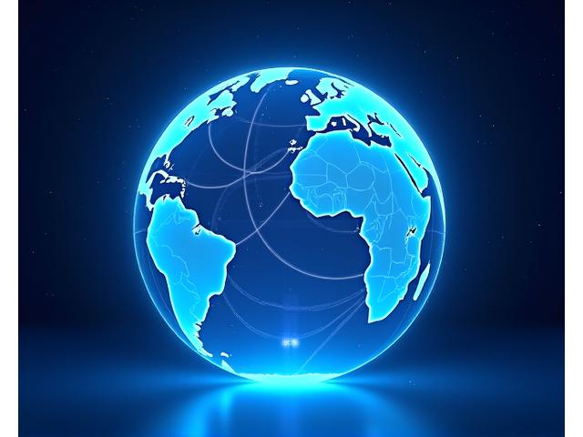Global map with connecting lines