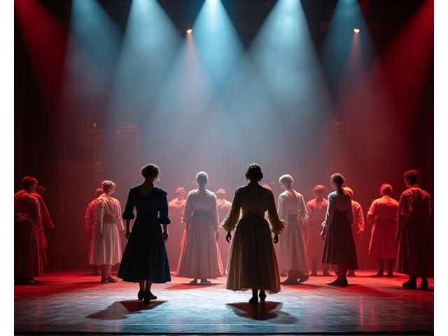Stage actors performing in a theatrical production