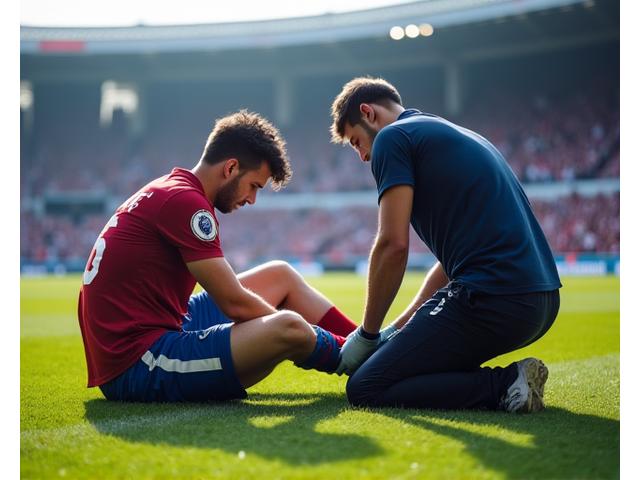 Injured athlete being tended to