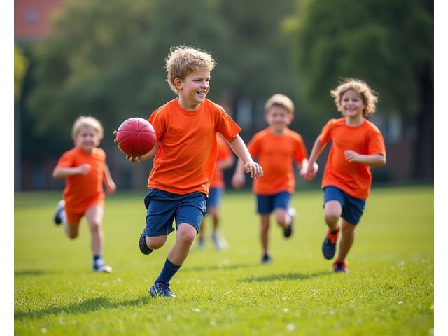 Kids playing junior AFL