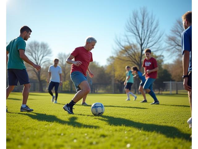 Masters soccer team playing