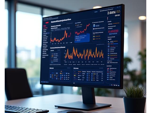 A vibrant, modern data dashboard displaying machine learning anomaly detection for various industries.